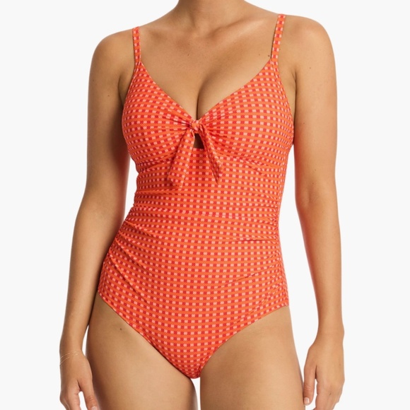 Sea Level Swim | Checkmate Underwire One-Piece Swimsuit - Picture 1 of 13
